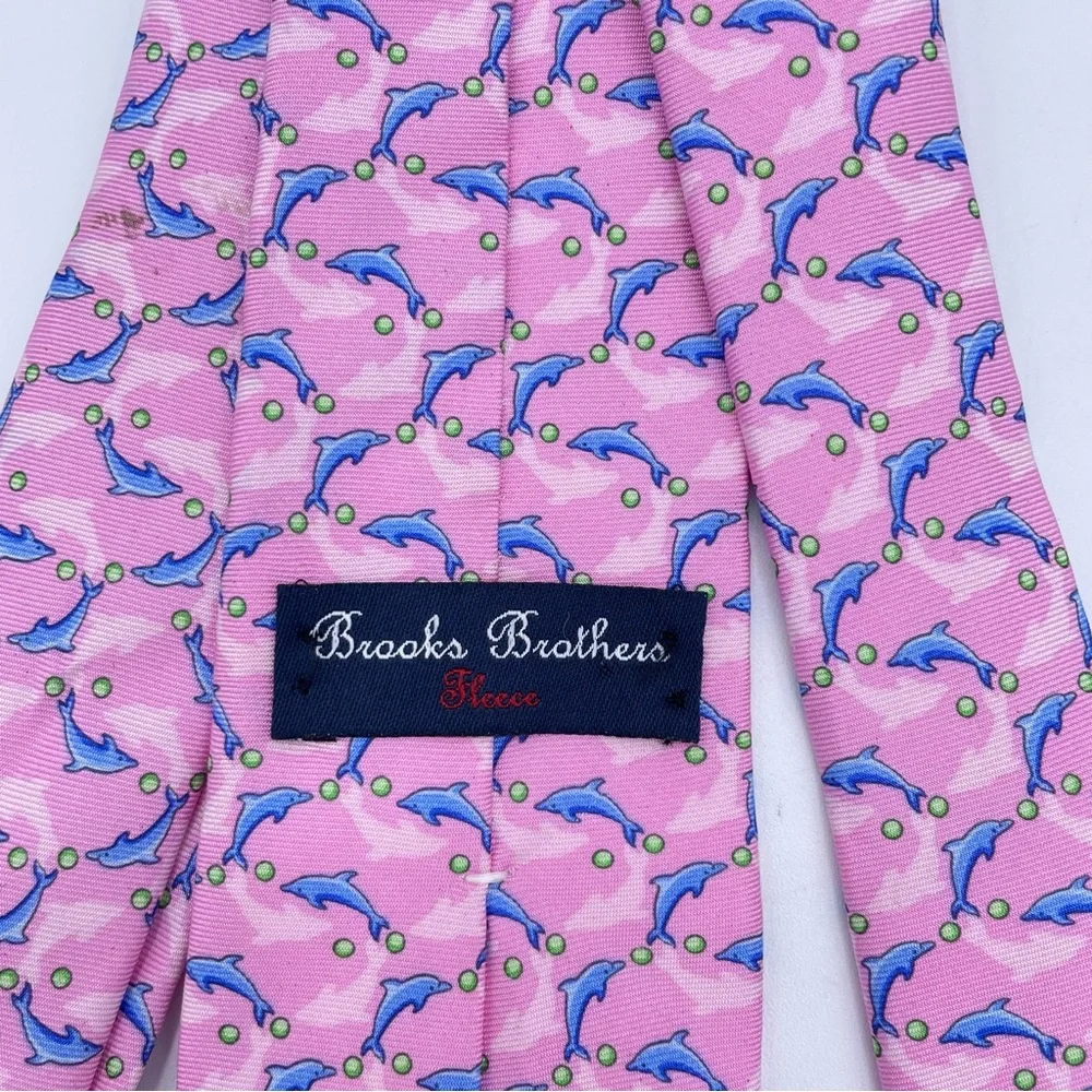 Brooks Brothers Boys Silk Dolphin Tie OS Pink/Blue